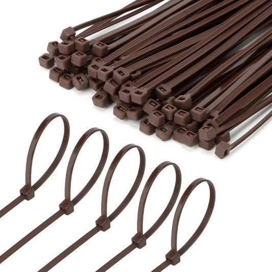 6 Inch Brown Zip Tie 1000 PCS, 18 Lbs - Small to Medium Zip Tie, Nylon PA66 UV Resistant Cable Tie