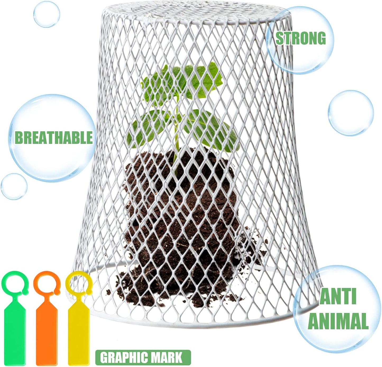 40 Pcs 9 inch Chicken Wire Plant Covers Bulk,Wire Garden Cloches Chicken Wire Cloche Plant Protector Metal Heavy Duty Garden Plant Cloche for Keeping Bunnies Chicken Squirrels Birds Other Out