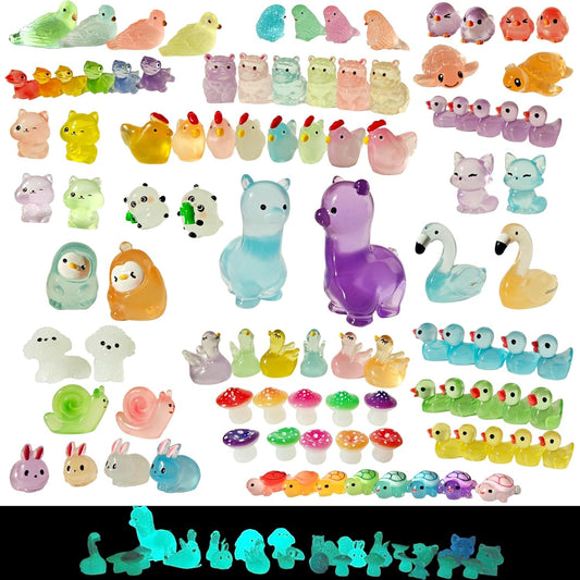 Mini Resin Animals 100 Pcs to Hide Tiny Resin Animals Bulk for Miniature Fairy Garden Accessories, Halloween Micro Landscape Aquarium Potted Decoration, Gifts