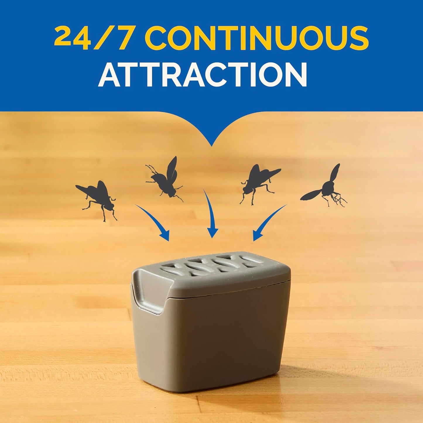 Hot Shot Flying Insect Trap, Discreet, Hassle-Free Trap Attracts, Captures House Flies and Fruit Flies, 24/7 Continuous Attraction, No Plug-in Or Electricity Needed, 6 Count
