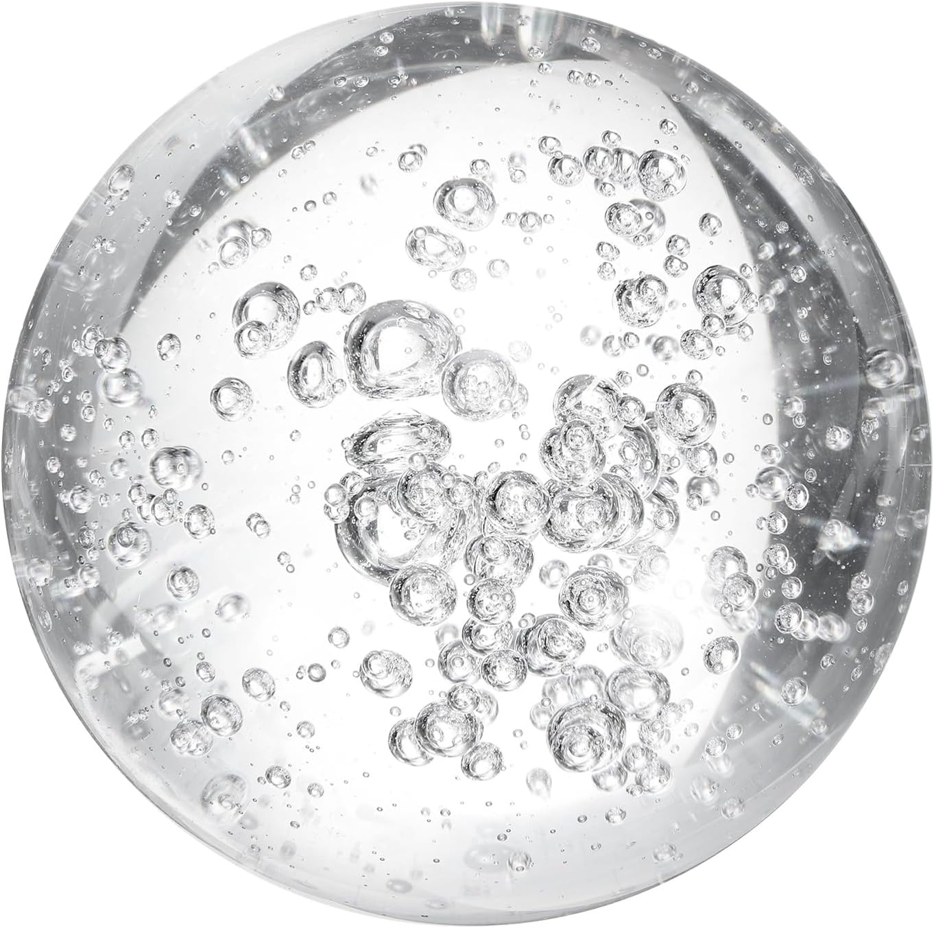 uxcell 100mm/3.9" Crystal Sphere Ball Bubble Glass Solid Decorative Sphere Crystal Ball Prop Ornament for Feng Shui Divination Fortune Telling Tabletop Fountain Decoration, Clear