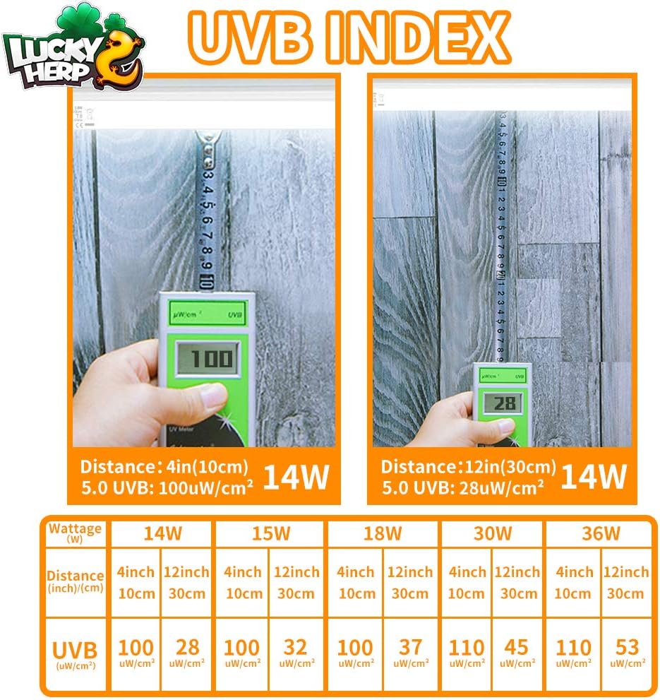 LUCKY HERP 15inch 14W T8 UVB 10.0 Reptile Light, UVA UVB Bulb, Fluorescent Lamp for Reptiles Amphibian