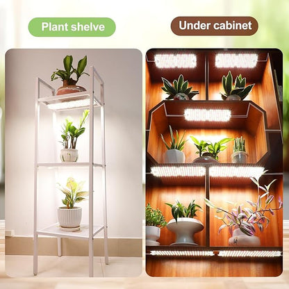5Pack 2025 Ultra-Thin Panel Grow Lights for Seed Starting, Vegetables, Greenhouse & Under Cabinet & Shelf Plants with Timer 4/8/12H, Free Connect Full Spectrum Indoor LED Plant Growing Lamps