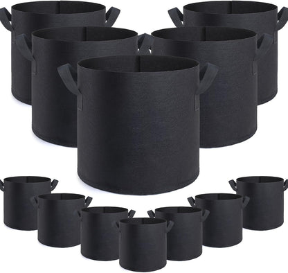 12 Pack 15 Gallon Grow Bags,Premium Fabric Pots 15 Gallon for Healthy Plant Growth - Durable and Reusable Garden Bags to Grow Vegetables,Fruits,and Flowers