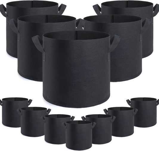 12 Pack 15 Gallon Grow Bags,Premium Fabric Pots 15 Gallon for Healthy Plant Growth - Durable and Reusable Garden Bags to Grow Vegetables,Fruits,and Flowers
