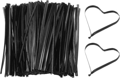 PATIKIL Bag Twist Ties 5 Inch, 800 Pcs Metallic Bread Ties for Treat Plastic Bags Gift Wrapping Candy Coffee Bag Plant Party Cake Favor, Black