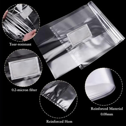 Sealable Mushroom Grow Bags with 0.2 Micron Filter,10''x5.5''x24'',0.08mm/3.15mil Thick PP,Extra Large Size Transparent Cultivation Bags for Commercial & Home Use (25PCS)