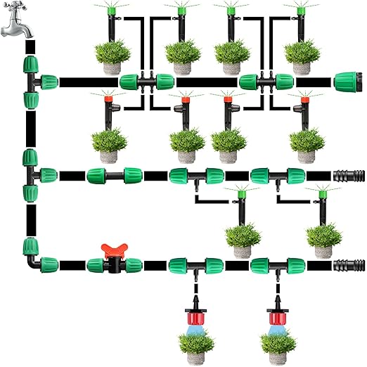 Drip Irrigation 1/2" End Cap Fittings：1/2 Inch Drip Line Lock Barbed End Plug Connectors for 1/2 Drip Irrigation Tubing (1/2" ID x 0.640" OD) Anti-Drop Drip Irrigation Parts (12 Pieces)