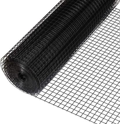 Fencer Wire Hardware Cloth with 1-Inch Grid, 16 Gauge Black Vinyl Coated Welded Fence Mesh Roll for Home and Garden Fence and Pet Enclosures Protect (36 Inch x 50 ft.)