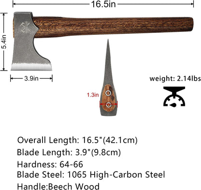 Competition Axe, 16.5" Throwing Axes with 1065 High Carbon Steel & Wooden Handle, Perfect for Axe Throwing Game, Competition and Recreation, Gift for Men