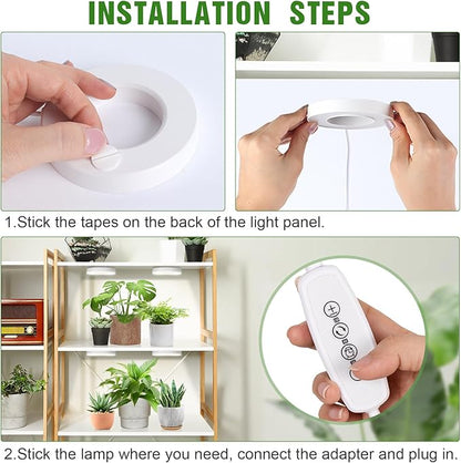 LORDEM Ceiling Grow Light for Indoor Plants, 192 LEDs Full Spectrum LED Plant Light, Plant Lamp with 3/6/12H Auto Switch, 4 Brightness Levels, Individual Bulb Control, Quad Head, Corded
