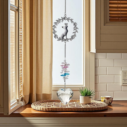 Pet Memorial Suncatcher,Dog Memorial Gifts for Loss of Dog,Cats Remembrance,Pet Loss Sympathy Gift,Bereavement Gifts(Cat)
