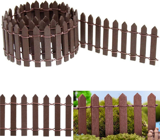 Miniature Fairy Garden Fence 35 Inches,Fairy Garden Accessories Outdoor Wood Picket Fence,DIY Flowerpot Decoration DIY Wood Picket Fence, Miniature Garden Decoration Mini Ornament for Dollhouse