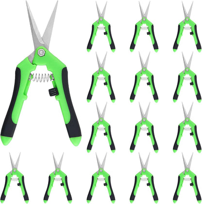 15 PCS 6.5 inch Garden Pruning Shears, Gardening Hand Pruners with Straight Stainless Steel Precision Blades, Pruning Shears Bud Trimming Scissors for Flowers Branches Precise Cuts