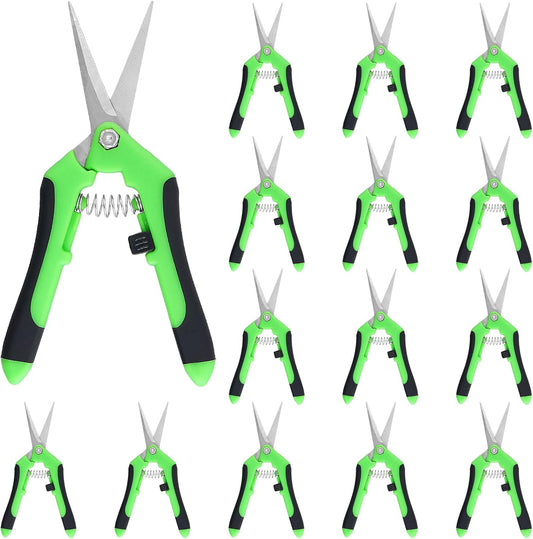 15 PCS 6.5 inch Garden Pruning Shears, Gardening Hand Pruners with Straight Stainless Steel Precision Blades, Pruning Shears Bud Trimming Scissors for Flowers Branches Precise Cuts