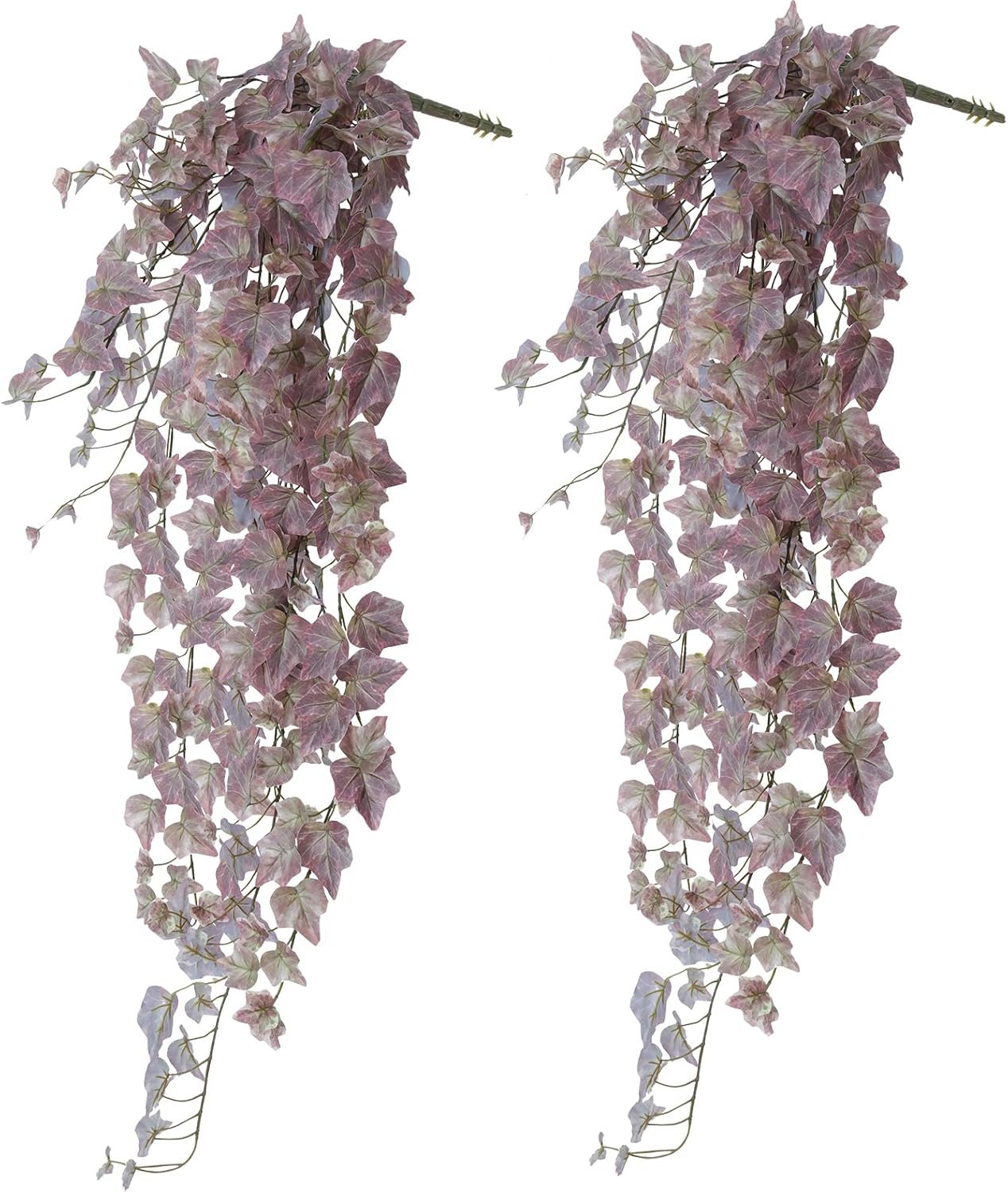 RECUTMS 2Pcs Hanging Ivy Garland Silk Faux Plastic Vine Leaves Artificial Wall Plants UV Resistant for Home Wall Bedroom Shelf Garden Wedding Decorations 3.3FT