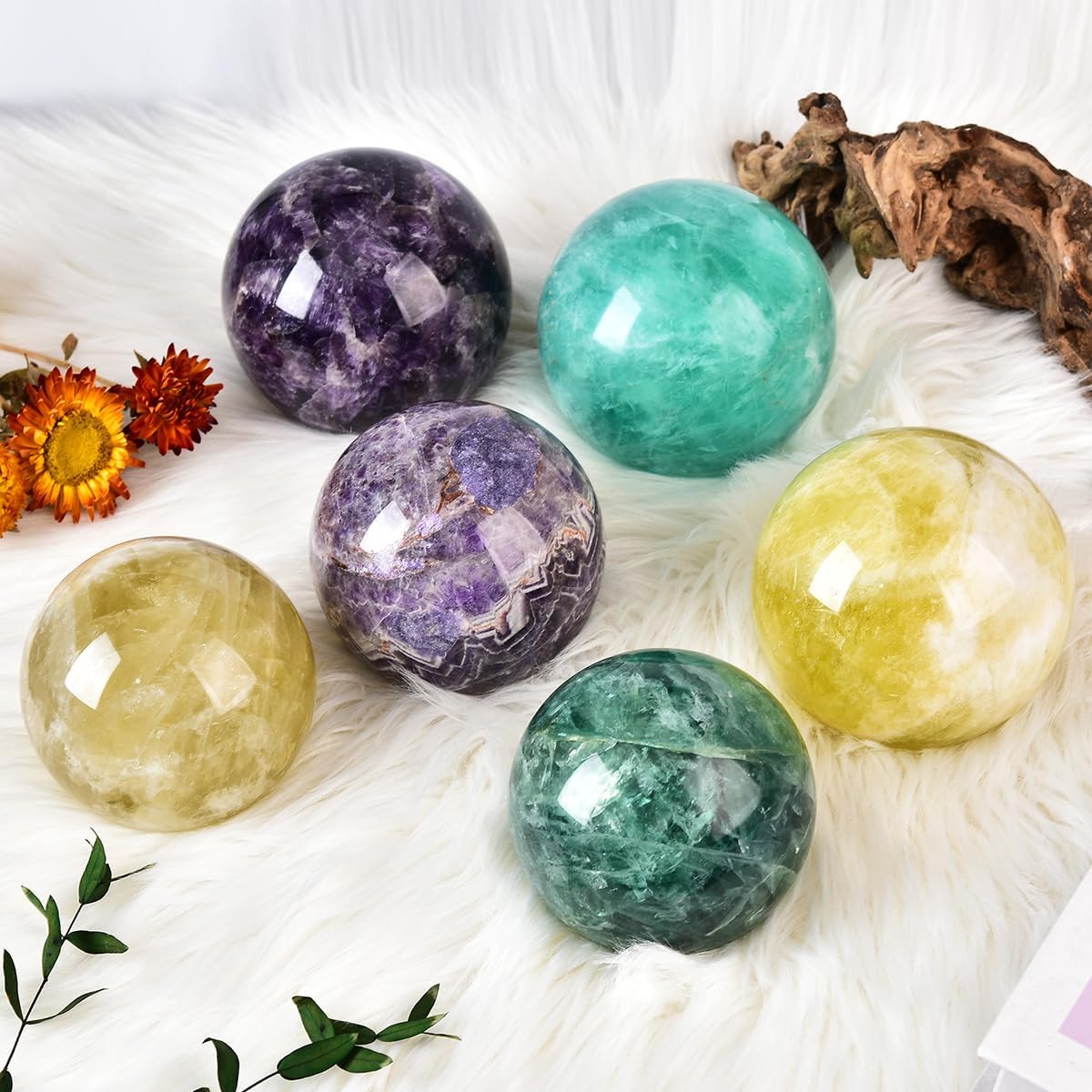 Large Green Fluorite Crystal Ball with Stand Natural Crystals Sphere Gemstone Ball Meditation Witchcraft Home Decor 110-120mm/4.3-4.7"