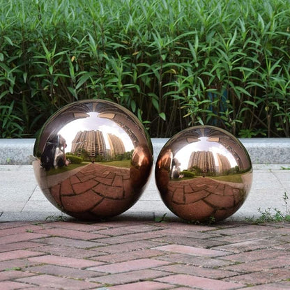 6 inch Diameter Rose Gold Gazing Ball,Rose Gold Stainless Steel Polished Reflective Smooth Garden Sphere Globe Mirror,Colorful and Shiny Addition to Any Garden or Home