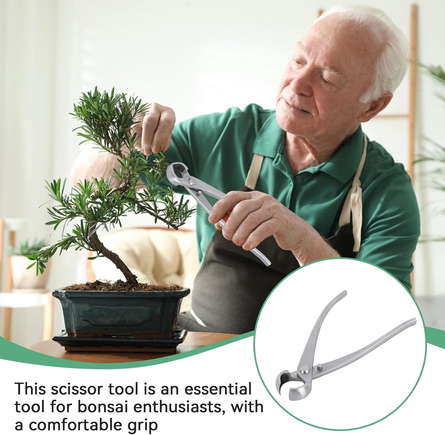 Bonsai Branch Cutter, 7in(180mm) Stainless Steel Concave Knob Cutter Tree Limb Cutter Bonsai Pruning Japanese Gardening Tools for Enthusiasts and Beginners