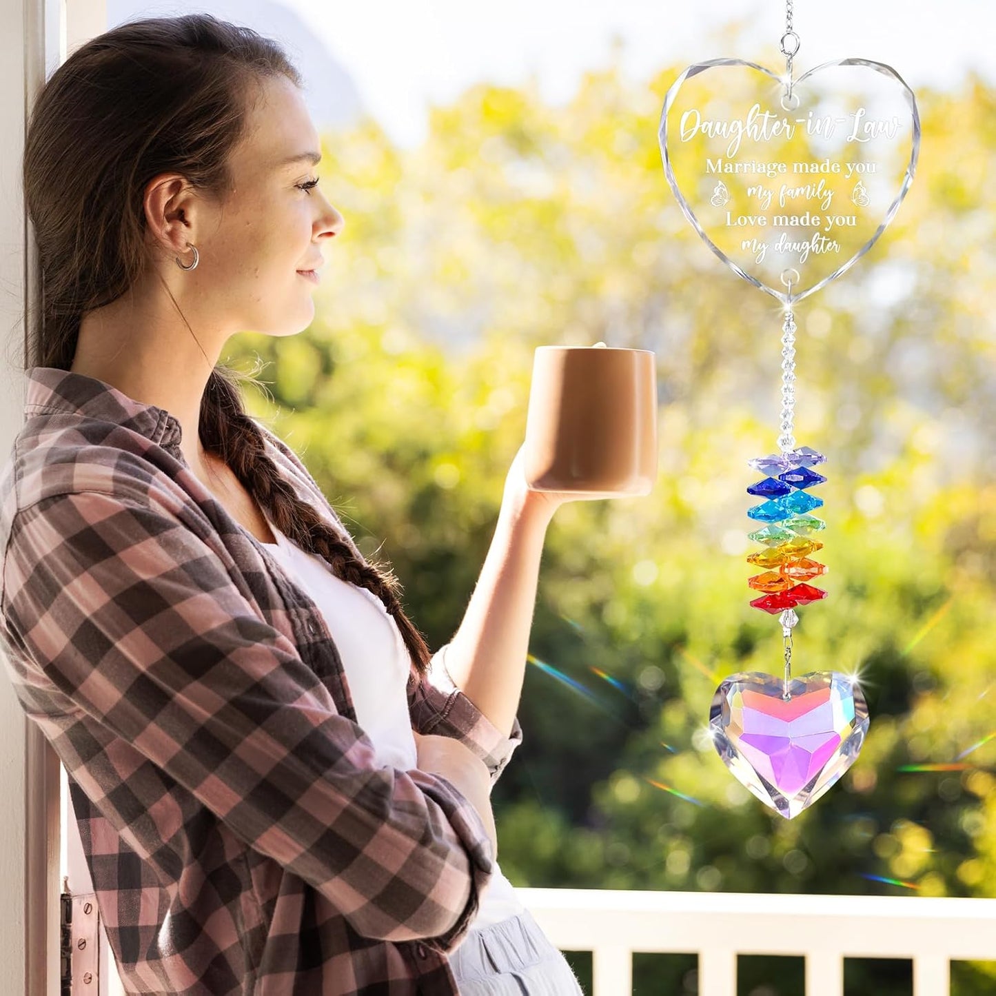 Daughter in Law Gifts, Birthday Wedding Gift - Crystal Suncatcher, Christmas, Anniversary Presents Gifts for Future Daughter- in-Law, Son Girlfriend from Mother, Mom, Mother in Law