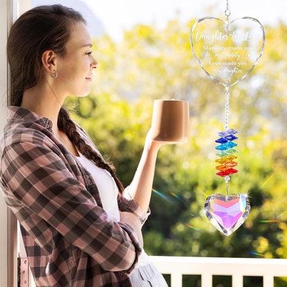 Daughter in Law Gifts, Birthday Wedding Gift - Crystal Suncatcher, Christmas, Anniversary Presents Gifts for Future Daughter- in-Law, Son Girlfriend from Mother, Mom, Mother in Law