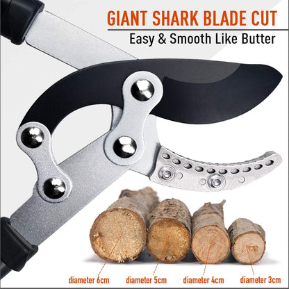 JARDINEER 3PCS Garden Shears Set, Include 30" Anvil Brach Cutter Loppers for Tree Trimming Heavy Duty with 2" Cutting Capacity, Bypass Pruner and Spare SK5 Blade
