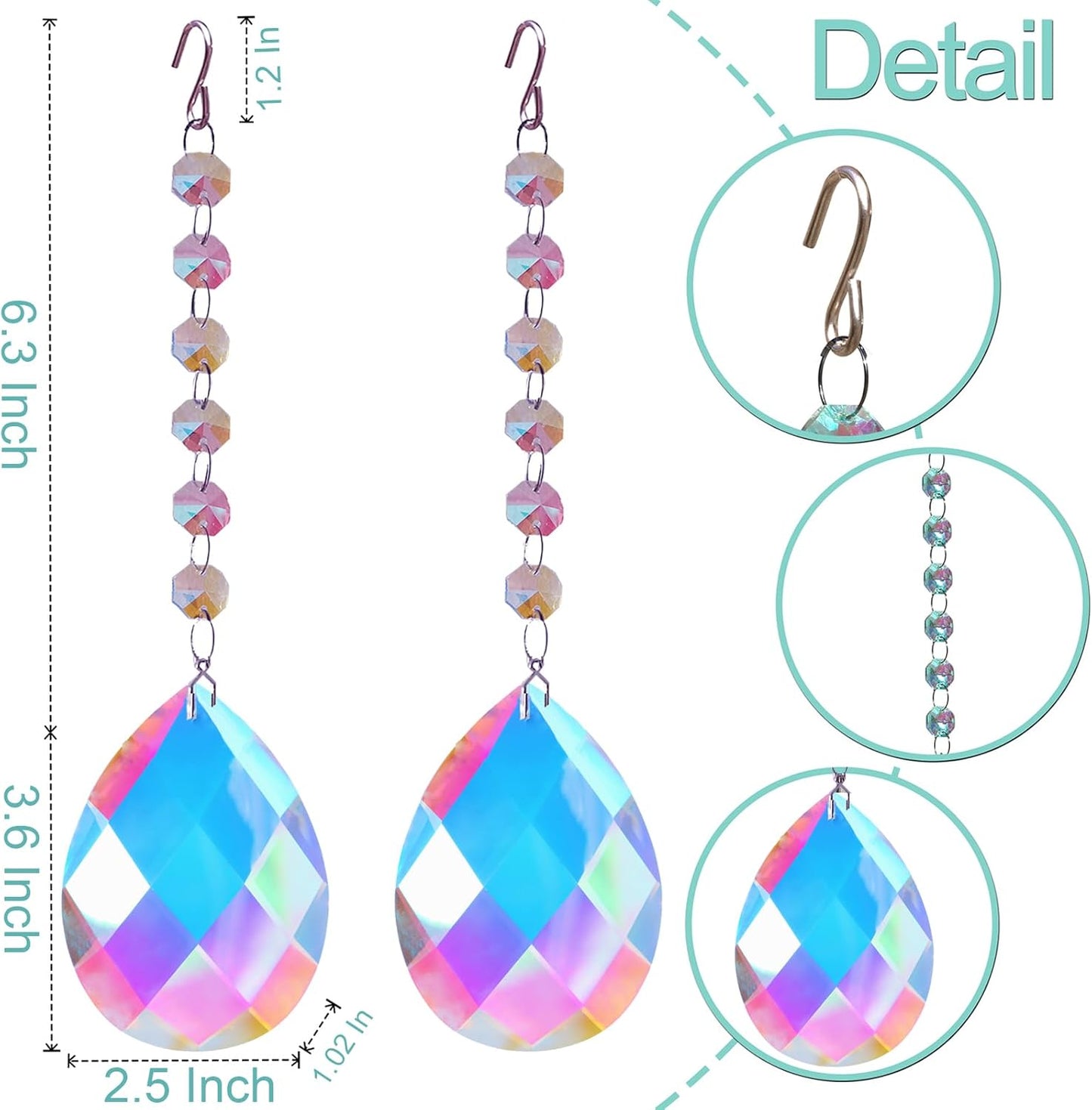 2PCS Colorful Sun Catcher Rainbow Maker F