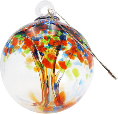 Dale Tiffany Hand Blown Glass, 6" Diameter Royal, Tree of Life Collection, Witch Globe Hanging Garden Indoor/Outdoor Decorative Ornament Gazing Ball