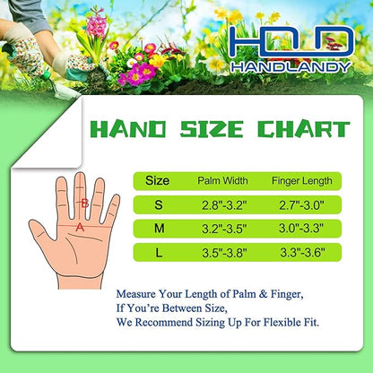 HANDLANDY Long Gardening Gloves for Men & Women, Thorn Proof Rose Pruning Gloves Leather Gauntlets Garden Glove Yard Work Glove (Small, Brown)