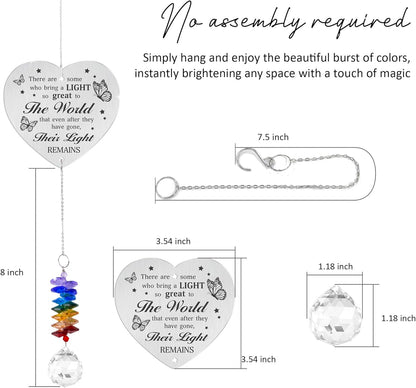 Memorial Suncatcher Ornament - There are Some who Bring a Light - Sympathy Gift for Loss of Loved One - Crystal Rainbow Maker - Bereavement Hanging Crystal Decor - Loss of Mom Dad Friend Pet