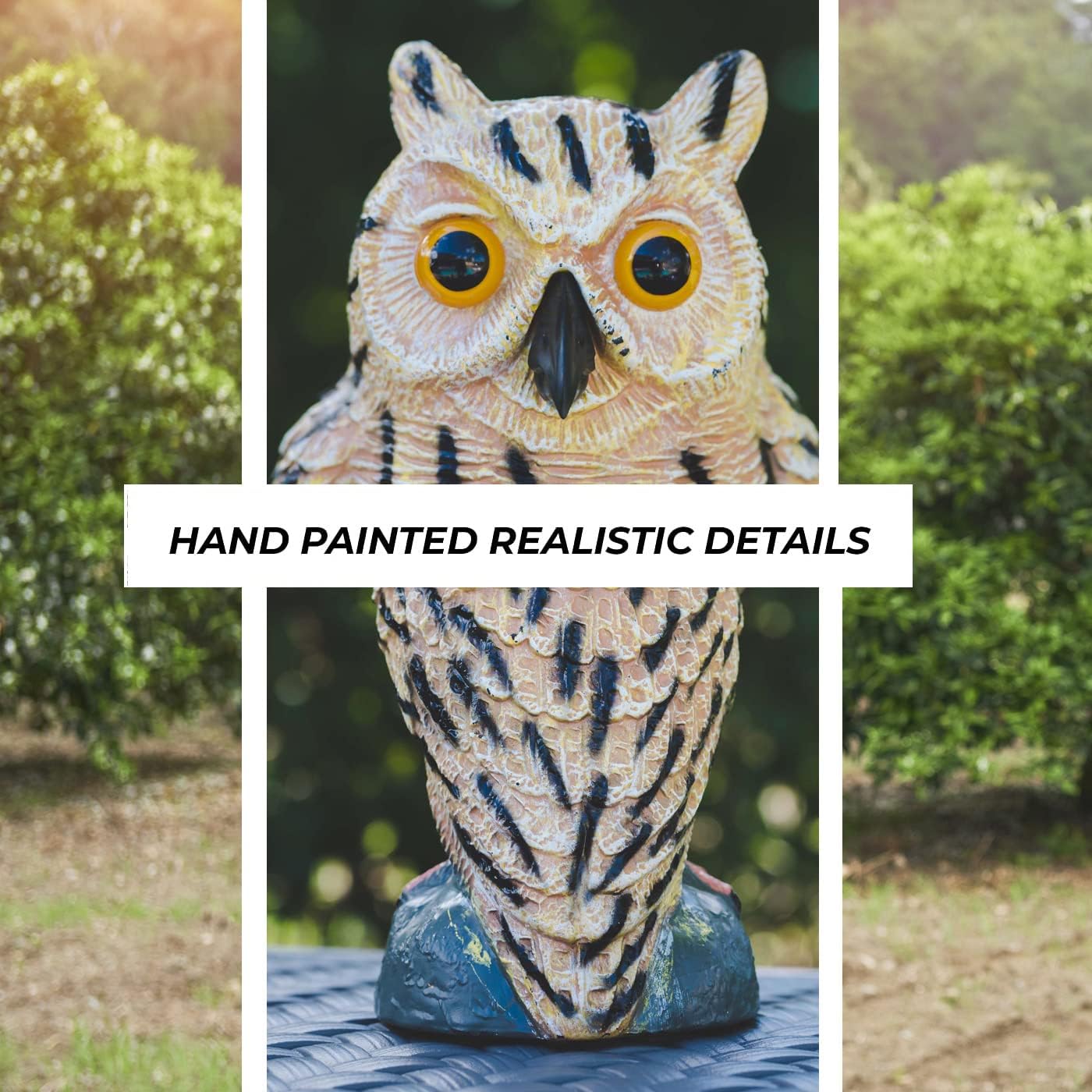 Galashield Owl Decoy to Scare Birds Away | Plastic Owls to Scare Birds Away | Owl Statue for Garden & Outdoors