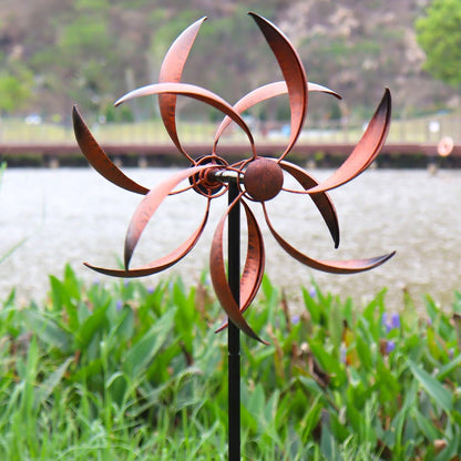 Wind Spinner Outdoor Copper Metal Garden Large Wind Spinners with Dual Kinetic Spinning Blades for Yard Lawn and Patio Decor 70x20 Inches