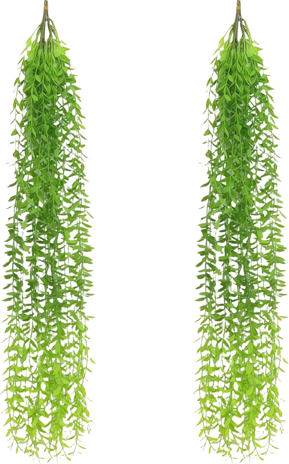 5 Pack Artificial Hanging Willow Vine (3.3ft) - Fake Greenery Plants for Indoor/Outdoor Decor, Wedding & Photography - Green Tail Design (No Basket Included)