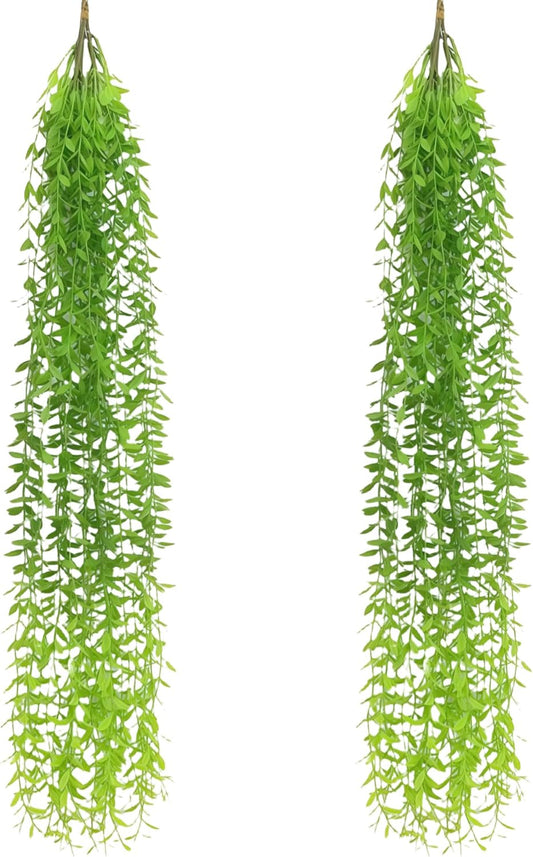 5 Pack Artificial Hanging Willow Vine (3.3ft) - Fake Greenery Plants for Indoor/Outdoor Decor