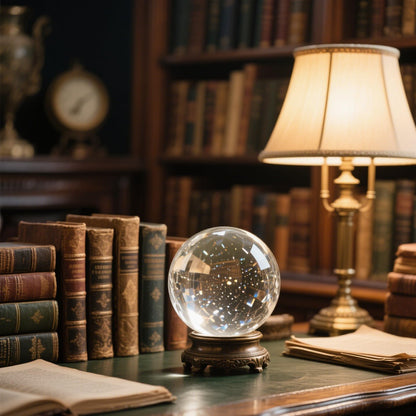 Crystal Ball, Glass Balls, Decorative Balls, Clear Crystal Ball with Wooden Stand, K9 Glass Ball for Home Decoration, Photography, FengShui,Fortune Teller Accessories (120mm)