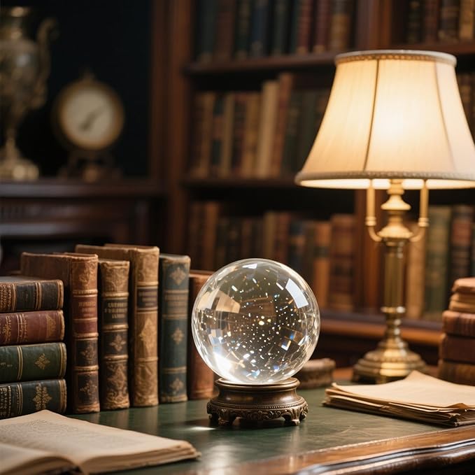 Crystal Ball, Glass Balls, Decorative Balls, Clear Crystal Ball with Wooden Stand, K9 Glass Ball