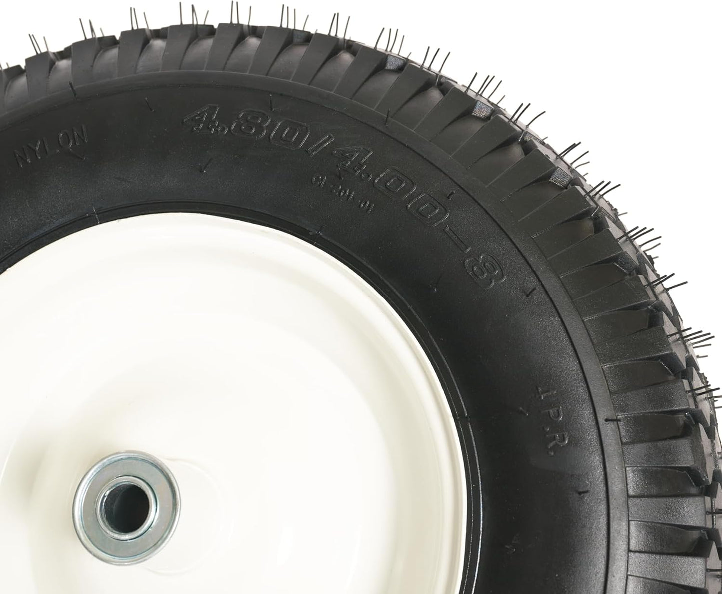 SCENIC ROAD Wheelbarrow Replacement Tire, 16" Wheel with Bearing and Grease Fitting, 4-Ply Knobby Tire