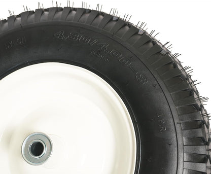 SCENIC ROAD Wheelbarrow Replacement Tire, 16" Wheel with Bearing and Grease Fitting, 4-Ply Knobby Tire