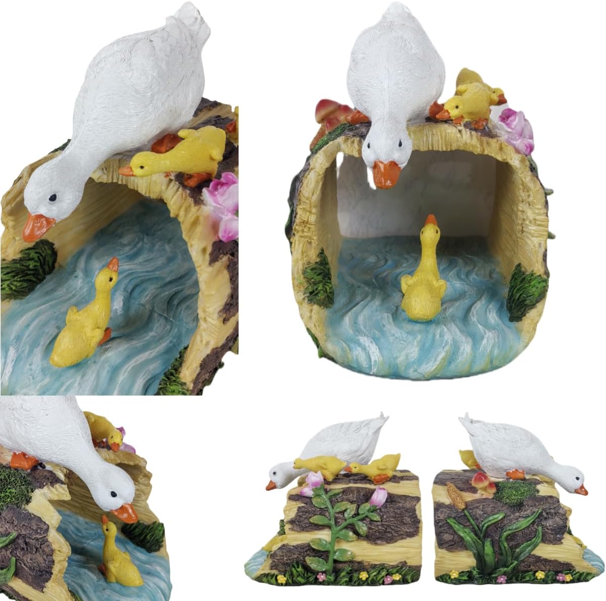 Duck Statues Gutter Extension Garden Decoration, Resin Outdoor Decor, Animal Downspout Diverter, 3"4" Extender Splash Block