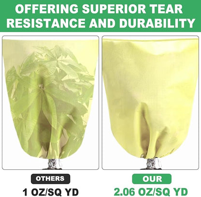2 Pack Winter Plant Covers Freeze Protection, 47.2" X 70.8" Frost Cloths for Outdoor Plants with Zipper Drawstring, Tree Covers for Winter Cold Weather Plant Covers Bags Shrubs Trees Jacket