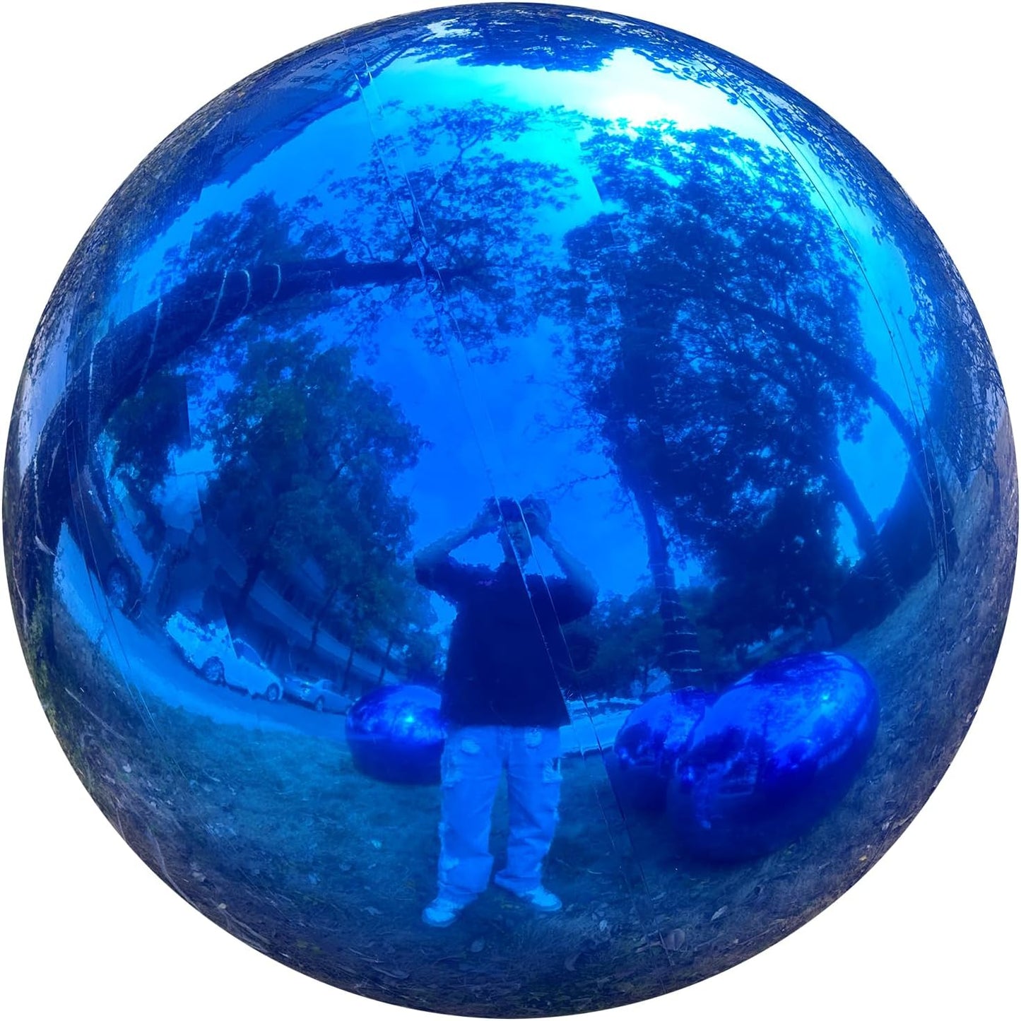 Big Shiny Balls Giant Inflatable Mirror Balls for Events & Decor - Party, Advertising, Shows, Stage Decoration - Hanging & Standing-Various Sizes & Colors - Blue (0.8m/2.62ft)