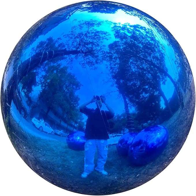 Big Shiny Balls Giant Inflatable Mirror Balls for Events & Decor - Party, Advertising, Shows, Stage Decoration - Hanging & Standing-Various Sizes & Colors - Blue (1.5m/4.92ft)