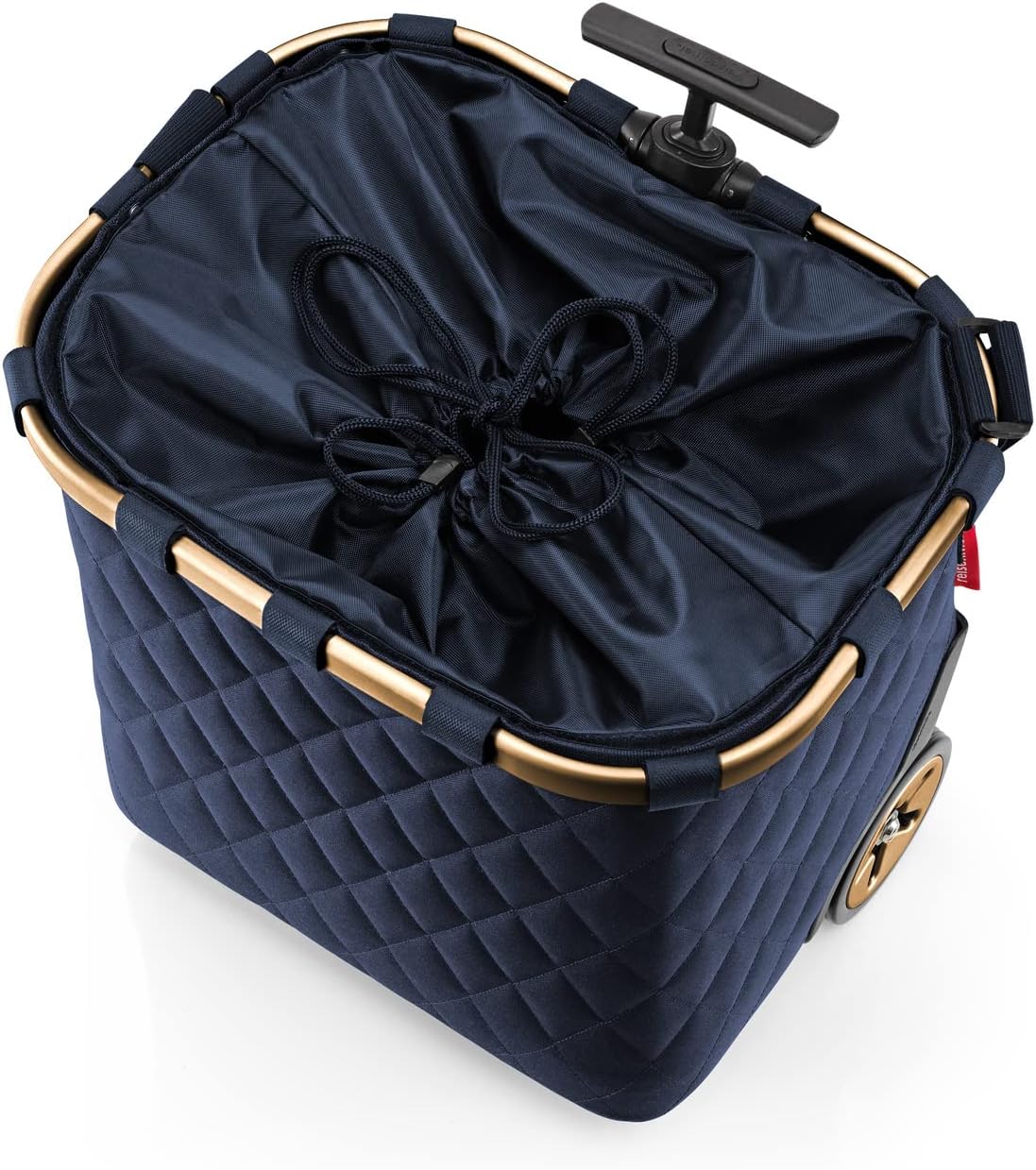 reisenthel carrycruiser Rhombus Midnight Gold - Portable Shopping Trolley with Sturdy Aluminum Frame, Shoulder Strap and Removable mesh Inner Bag -Water-Repellent