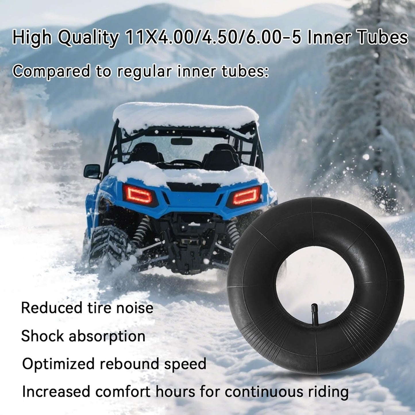 2 Pack 11x4.00-5 Inner Tube with TR-13 Valve Stem 11X4.00/4.50/6.00-5 Replacement Tire Tube for Wheelbarrows, Mowers, Hand Trucks Garden Carts,Golf Cart, and More