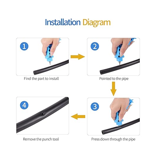 2-in-One Drip Irrigation Tubing Hole Punch with 20 pcs Plugs,Drip Irrigation Tool Used for 1/4 inch Fitting and Emitter Insertion,1 Pcs-Blue