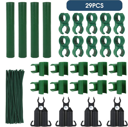 Adjustable Plant Trellis Connectors, Plastic Garden Stakes Clips for 0.78 inch Diameter Poles Connecting Joints for Tomato Cage Cucumber Teepee Climbing Plants Frame