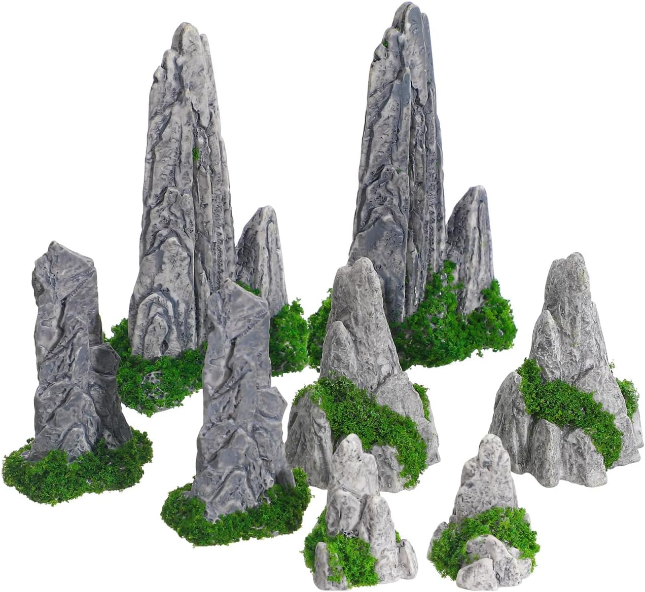 Mipcase Mini Zen Garden Accessories 8pcs Resin Mountain Decor Figures Mini Zen Garden Decor for Micro Landscape Craft Decorations