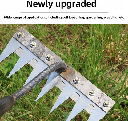 2025 New Gardening Hand Weeder Tool，Gardenia Iron Weeding Rake ，Manual Weeder Tool with Detachable Blades，Tool for Effortless Weed Removal， Flower Beds & Vegetable Patches (No Wooden Handle)