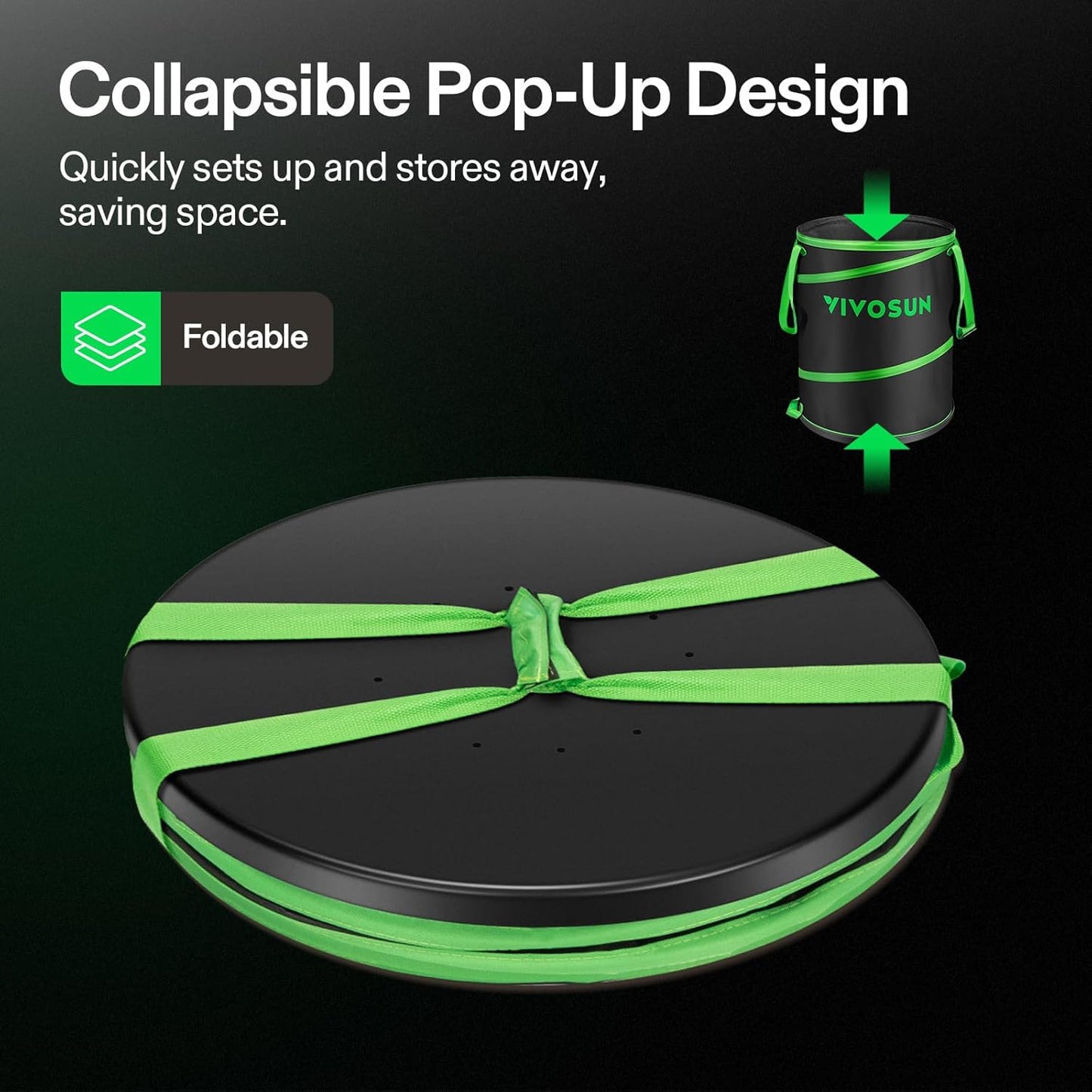 VIVOSUN Collapsible Trash Can 40-Gallon, Reusable Pop-Up Garden Bag with Hard-Shell Bottom, Leaf Scoops and Gloves, Yard Waste Container for Lawn Care and Camping