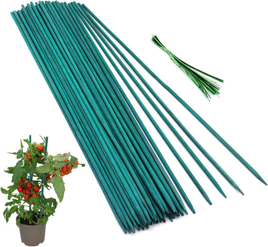 50 Pcs Plant Sticks Green Plant Stakes, Plant Support Garden Stakes for Indoor and Outdoor Plants